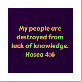 Bible Verse Hosea 4:6 Posters and Art